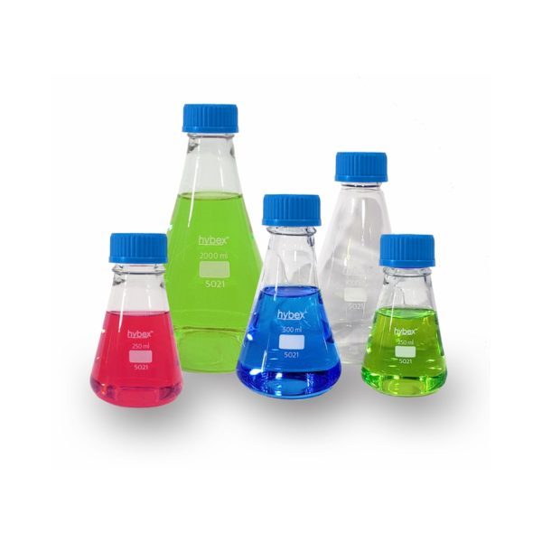 HYBEX™ ERLENMEYER FLASKS WITH GL45 CAP